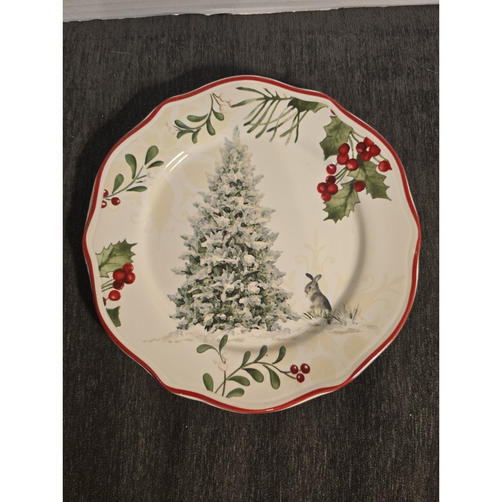 Heritage Collection Rabbit Tree Winter Forest Salad Plate Better Homes & Gardens